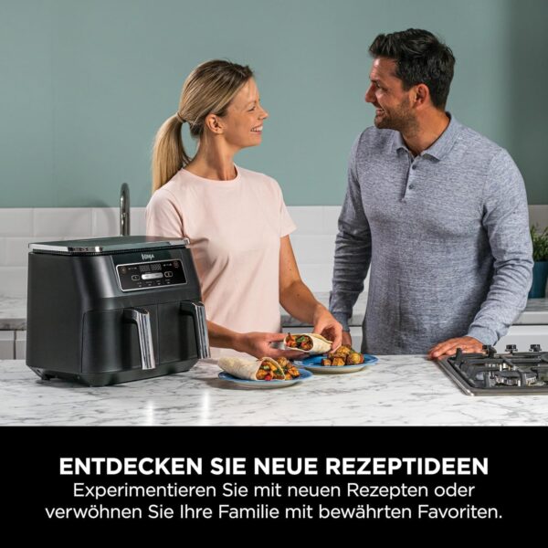 Ninja Foodi Dual Zone Digital Air Fryer, 2 Drawers, 7.6 L, 4-in-1, Used No Oil, Airfry, Max Crisp, Roasting, Warming, Non-stick, Dishwasher Safe Baskets and Crisp Plates, Black AF200EU - Image 7