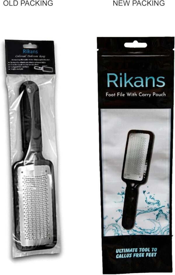 Rikans Foot File Foot Scraper Callus Remover for Feet Hard Skin Remover Foot Tool. Best Foot Care Pedicure Foot Scrub Foot Scrubber. Can Be Used on Wet or Dry Feet, High Grade Stainless Steel File. - Image 5