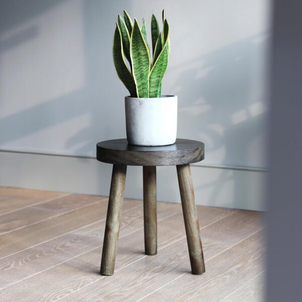 Eden Creations Wooden Stool - Ideal Plant Table, Side Table for Living Room, Indoor Plant Stand, Small Bedside or Bathroom table, Mini Table (35cm) - Image 7