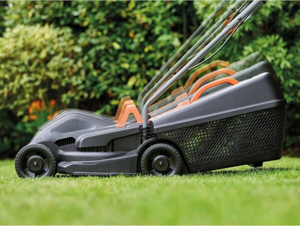 Black+Decker BEMW351GL2 Electric Lawnmower/Trimmer Kit (1,000 W, 32 cm Cutting Width, Triple Axial Cutting Height Adjustment, 35 L Grass Catcher Container, Includes 200 W Single-Handed Grass Trimmer) - Image 8