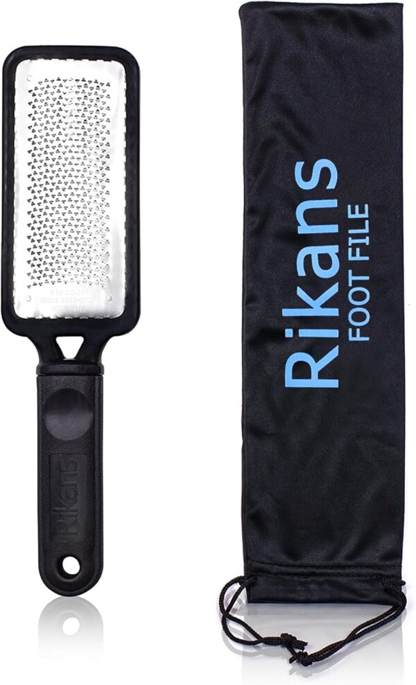 Rikans Foot File Foot Scraper Callus Remover for Feet Hard Skin Remover Foot Tool. Best Foot Care Pedicure Foot Scrub Foot Scrubber. Can Be Used on Wet or Dry Feet, High Grade Stainless Steel File. - Image 3