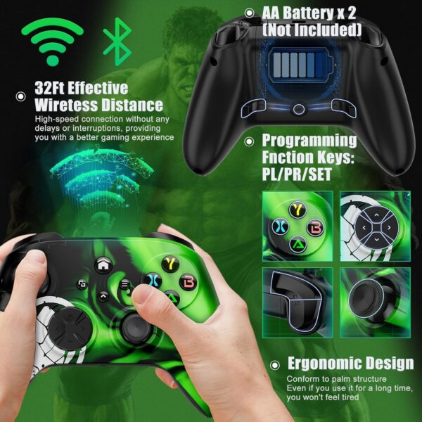 Nonbliep Compatible with Xbox Controller, for Xbox Series X|S, Xbox One X|S, Steam, PC, Special Edition Custom Wireless Controller with 3.5mm Audio Jack/Dual Vibration/Turbo Need to Upgrade - Image 3