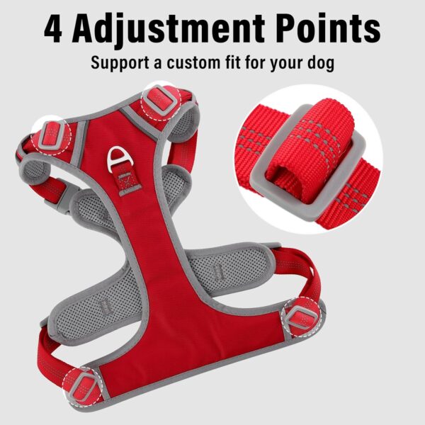 Plutus Pet No Pull Dog Harness, Release At Neck, Reflective Adjustable Dog Vest Harness, Easy Control Handle for Walking, for Small Medium Large Dogs, Red, S - Image 4
