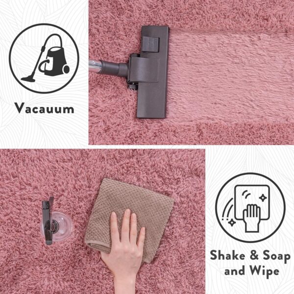 8x10 Large Area Rugs for Living Room, Soft Fluffy Blush Pink Carpet, Thick Comfy Furry Plush Rug for Bedroom Girls Kids Room, Non-Slip Modern Indoor Floor Shag Rug for Nursery Home Decor - Image 7