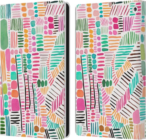 Head Case Designs Officially Licensed Ninola Rainbow Stitches Colorful Abstract Leather Book Wallet Case Cover Compatible With Fire HD 8/Fire HD 8 Plus 2020 - Image 2