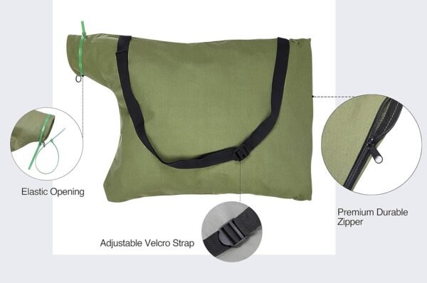 Mardili Replacement Leaf Blower Vacuum Zippered Bottom Dump Bag for Ultra Blower Rake & Vacuum Leaf Blowers - Image 3