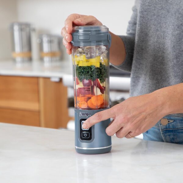 Ninja Blast BC151EUNV Portable Blender/Blender/Smoothie Maker, 530 ml Cup, Leak-proof Lid, Powerful Mini Stand Mixer, Wireless & Rechargeable, Crushes Ice & Fruit, Blue, - Image 7