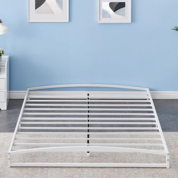 IDEALHOUSE Queen Bed Frame Low Profile, 6 Inches White Metal Queen Size Platform Bed Frame, Mattress Foundation, No Box Spring Needed - Image 6