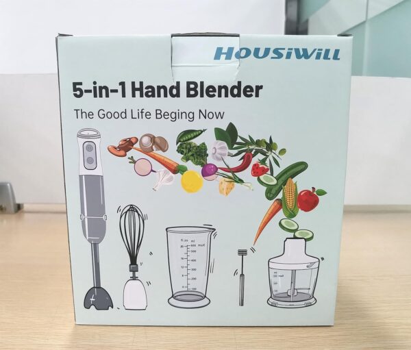 Hand Blender, 5-in-1 Stainless Steel Electric Stick Blender 1000W, 12 Speeds Adjustable, Baby Food Blender with Egg Whisk, Frother, 500ml Chopper, 600ml Measuring Cup, BPA Free Food Processor - Image 11