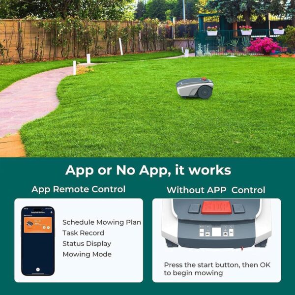 18-RM Robot Mower with Quiet -Smart Cordless Lawnmower with Accurate Navigation and Obstacle Avoidance, 1500 sq m Range, 3-Hour Li-ion Battery Runtime & Boundary Wire for Effortless Mowing - Image 7