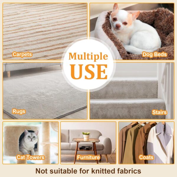 oaknovila Pro – Metal Carpet Brush Pet Hair Remover, 1 Buck Thick Rack Wood Handle Portable Carpet Scraper, Embedded Couch Lint Pilling Dog Cat Fur Remover, Fabric Shaver Depiller for Furniture - Image 5
