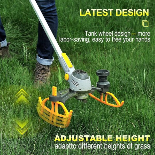 Cordless Strimmer, Electric Garden Strimmer with 2 x 21V 4000mAh Batteries, 3 Types Blades, 1-54cm Retractable Lawn Mower Grass Strimmer, for Garden Lawn 21B - Image 4