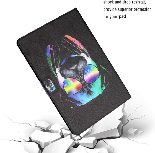 DayQiQiPu Case for Amazon Fire HD 8/HD 8 Plus (8 Inch,12/10th Gen,2022/2020) PU Leather Slim Lightweight Flip Stand Card Slots Protective Cover with Auto Wake/Sleep,Sunglasses Dog Pattern - Image 6