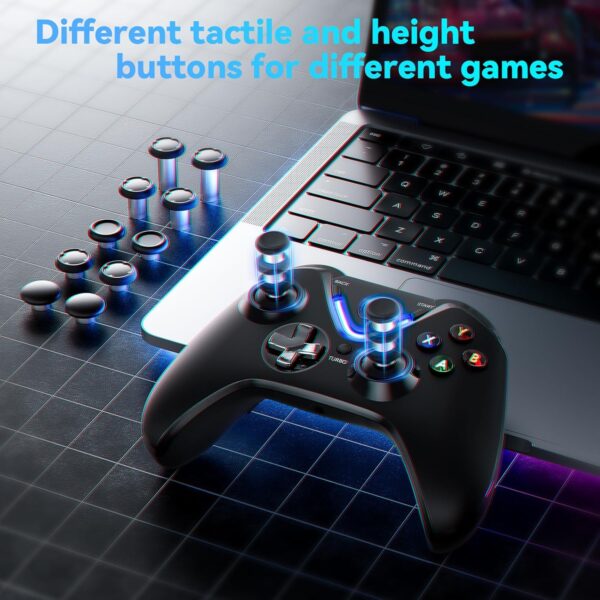 RALAN Wireless Controller with Paddles for Xbox One S/X, Xbox Series S/X, Windows PC, 2.4G Wireless Adapter with 3.5mm Headphone Jack, ALPS Joystick, Hall Effect Sensing trigger, Rechargeable Battery - Image 6