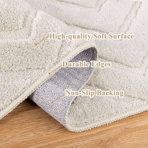 SHACOS Beige Washable Rugs Living Room Large 140x200 cm Soft Short Pile Rug Modern Area Rug Non-Slip Geometric Carpet Rugs for Bedroom, Dining Room, Home Office - Image 6