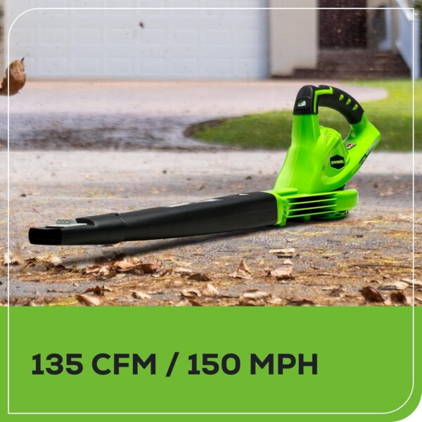 Greenworks 24252 G-Max 40V 150 Mph Variable Speed Cordless Blower, (2Ah) Battery And Charger Included - Image 6