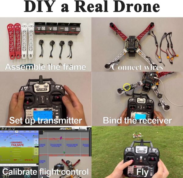 HAWK’S WORK F450 Drone Kit to build, DIY Quadcopter Set, Frame + Brushless Motor + ESC + Prop + Accessory + Guild Book & Video (Set D) (Pre-soldered) - Image 9