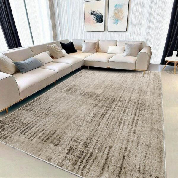Tinyboy-hbq Area Rugs Abstract Rug Modern Soft Living Room Carpet Large Washable Shaggy Rugs for Living Room Bedroom Dining Room Indoor Home Decor Carpet (Abstract Beige Grey/Light Brown, 200×250 cm) - Image 2