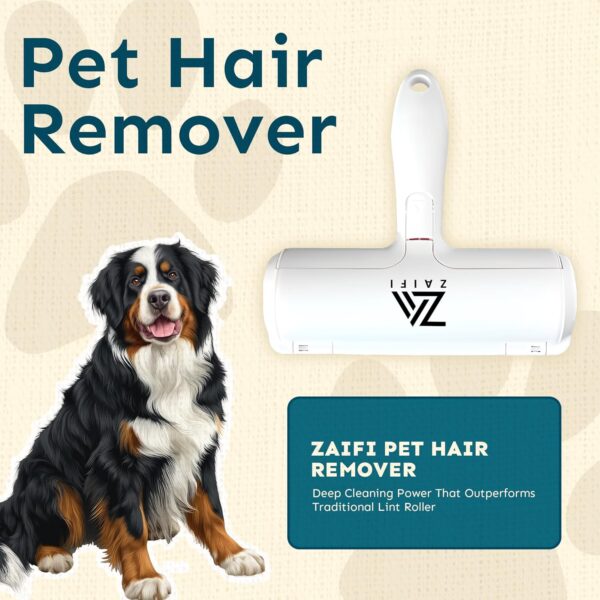 Reusable Pet Hair Remover Roller with Fur Trapping Compartment for Cats & Dogs, Portable, Multi-Surface Lint Removal Roller for Furniture, Couch, Blanket, Carpet & Clothing - Image 3