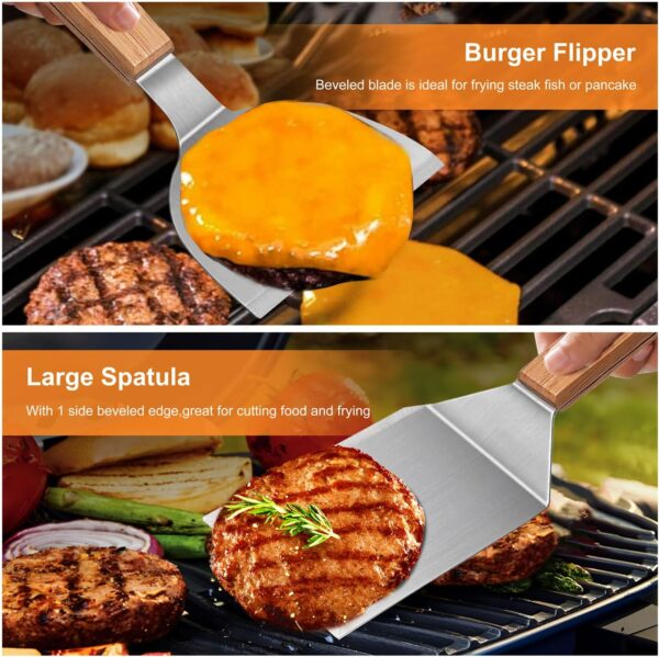 DY DECENT FAMILY BBQ Griddle Accessories Kit, Upgrade 26Pcs Tools Set for Blackstone, Outdoor Flat Top Grill Set, Hibachi Spatula Christmas Grilling Gift Men Women (A16-C02-Y) - Image 5