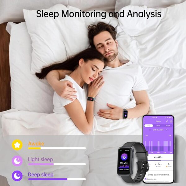 OUKITEL Smart Watch for Men Women with 24 Sport Modes, Fitness Tracker 1.47" Smartwatch with Heart Rate/SpO2/Sleep Monitor, Step Counter Activity Pedometer with IP68 Waterproof for iOS Android - Image 7
