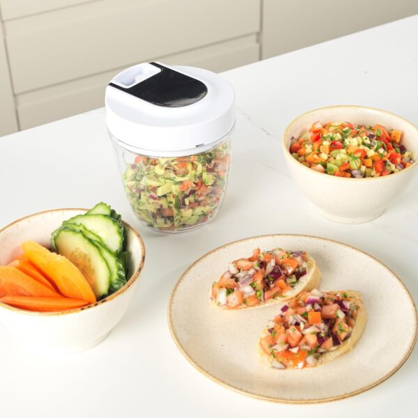 Salter BW12922EU7 Manual Food Chopper – Pull Cord Multifunctional Vegetable Cutter, Mincer for Garlic, Onion, Chillies, Herbs, Pull String Food Processor Dicer for Salad/Salsa, Stainless Steel Blade - Image 9