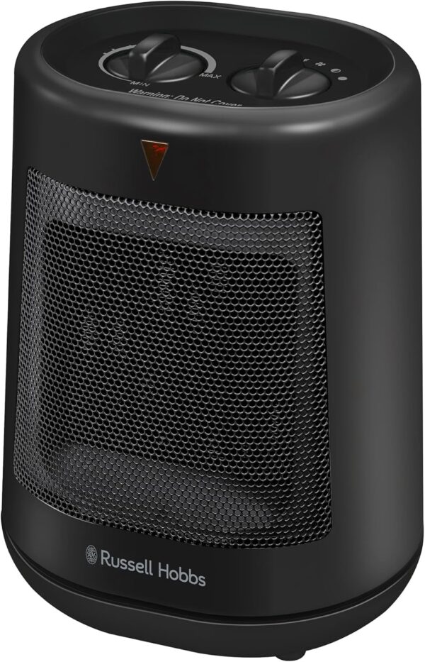 Russell Hobbs 2000W/2KW Electric Heater in Black PTC Ceramic Space Heater, Portable Oscillating 2 Heat Settings Overheat Protection, Adjustable Thermostat 20m2 Room Size RHFH1008B, 2 Year Guarantee - Image 8