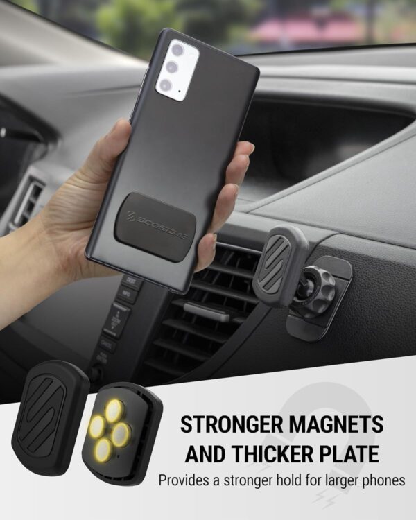 Scosche MXDM Magnetic Phone Holders for Your Car, Dashboard Cell Phone Holder with Extra Strong Magnet and Thick Metal Plate, Car Mount Cellphone Stand Compatible with iPhone, Samsung and More, 2 Pack - Image 4
