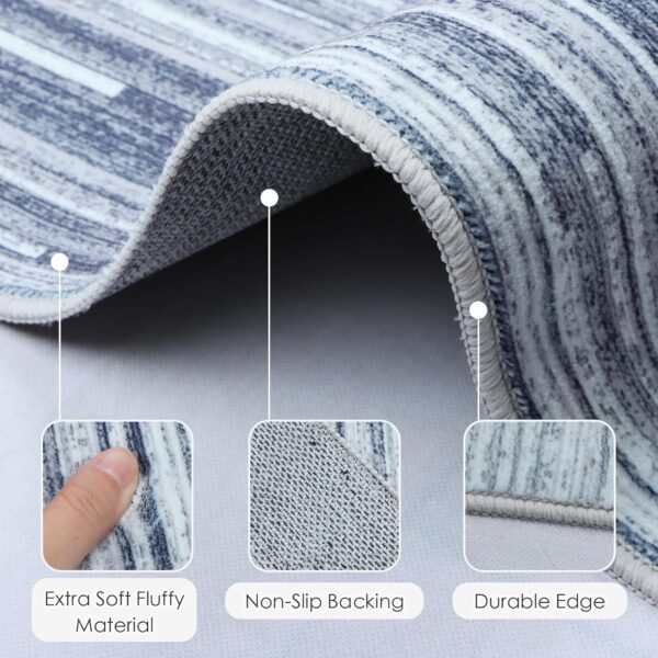 Betadistor Large Area Rug for Living Room - Washable, Non-Slip Grey Modern Abstract Geometric Carpet - Short Pile, Soft Faux Wool for Bedroom - 120x160cm, Grey Lines, 302-11120 - Image 7