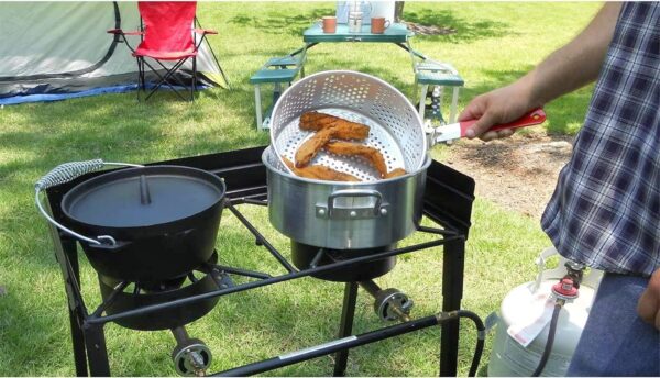 Heavy Duty Black Portable Propane Double Burner Outdoor Cooker - Image 4