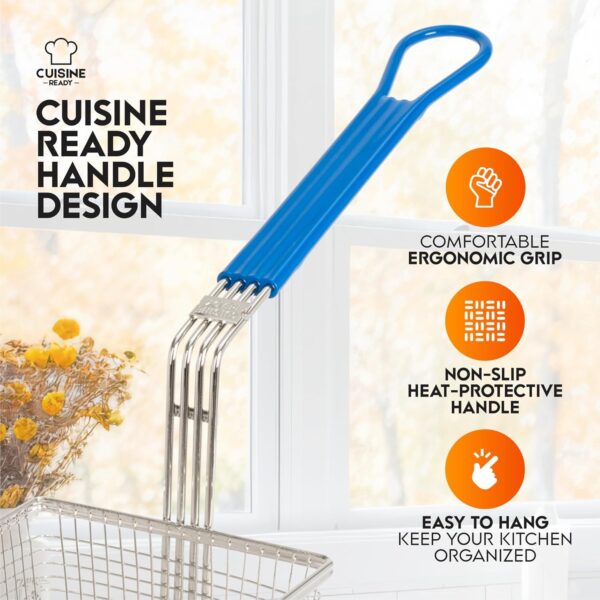Cuisine Ready Deep Fryer Basket | 4 Pack | Commercial Fry Basket with Handle | 13.25" x 6.5" x 5.9" | Heavy Duty Restaurant Quality - Image 6