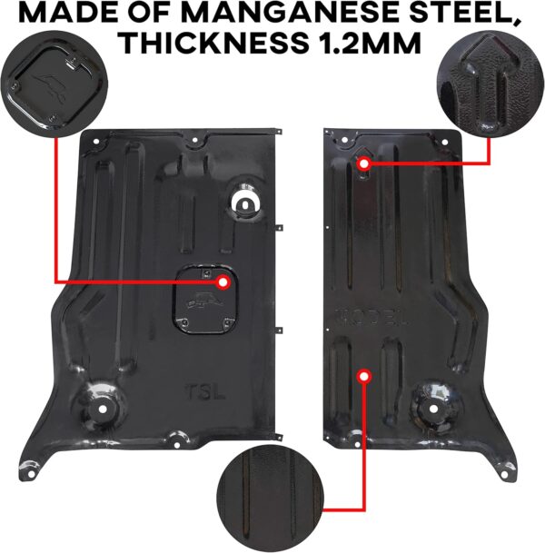 KEWISAUTO Front Skid Plate for Tesla Model 3 / Model Y, Splash Shield Cover Under Engine Guard Cover Chassis Guard Plates for Tesla 2017-2024 / 2020-2024 Accessories - Image 5