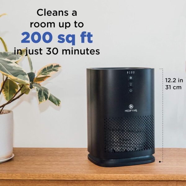Medify MA-14 Air Purifier with H13 True HEPA Filter | 18 sq m Coverage | for Allergens, Smoke, Smokers, Dust, Odors, Pollen, Pet Dander | Quiet 99.9% Removal to 0.1 Microns | Black, 1-Pack - Image 3