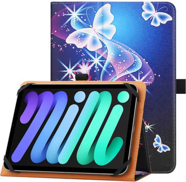 HGWALP Universal Case for 7-8 inch Tablet, Stand Folio Case with Adjustable Silicon Band and Stand - Image 2