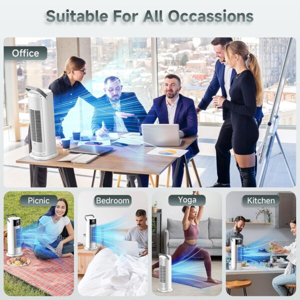 Portable Air Conditioner 5-in-1 Evaporative Air Cooler & Remote Control,90" Tower Fan,4 Fan Speeds,Automatic Oscillation,10 Hour Timer and Sleep,Humidification Mode for Office,Home,Room,Bedroom - Image 9