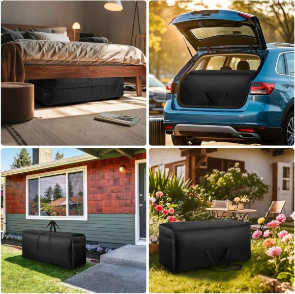 2 Pack Heavy Duty 600D Oxford Fabric Waterproof Garden Furniture Cushion Storage Bag Anti-UV Christmas Tree Storage Bag Garden Cushion Cover with Zipper and Handles (300L) - Image 8