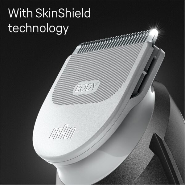 Braun Body Groomer 5, Manscape Tool for Men with SkinShield Technology, Sensitive Comb, Wet & Dry, 100% Waterproof, UK 2 Pin Plug, BG5350, Grey/White - Image 5
