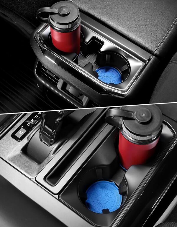 JOYTUTUS Car Cup Holder Coaster, 2.67 inch Universal Car Cup Holder Insert with Crystal Rhinestone, 2 Pcs Anti Slip Cup Holder Coasters for Car, Car Accessories for Women (Black with Diamond) - Image 6