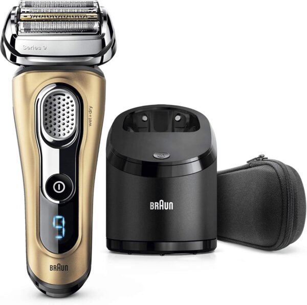 Braun Series 9 9299cc Men's Electric Shaver, Wet&Dry, Rechargeable and Wireless with Integrated Precision Trimmer, Clean&Charge Cleaning Station and Travel Pouch. Gift Edition, Gold - Image 2