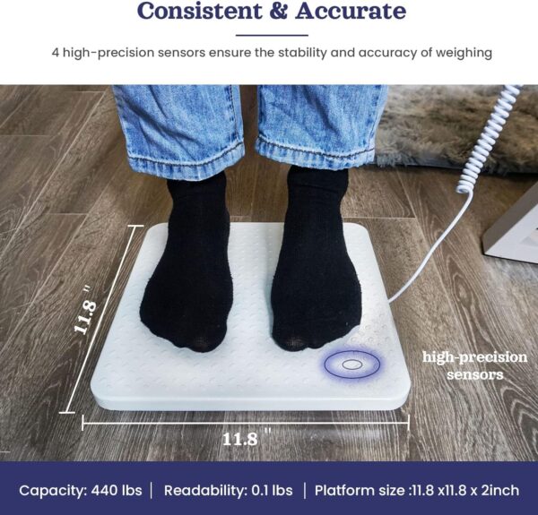 heninhill Medical Scale for Body Weight 440lb/200kg, Heavy Duty Digital Scale with Large Display, Professional Scale for Clinic Gym Home Office - Image 5