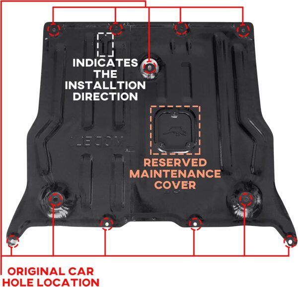 KEWISAUTO Front Skid Plate for Tesla Model 3 / Model Y, Splash Shield Cover Under Engine Guard Cover Chassis Guard Plates for Tesla 2017-2024 / 2020-2024 Accessories - Image 4