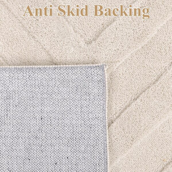SHACOS Beige Washable Rugs Living Room Large 140x200 cm Soft Short Pile Rug Modern Area Rug Non-Slip Geometric Carpet Rugs for Bedroom, Dining Room, Home Office - Image 7