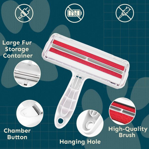 Reusable Pet Hair Remover Roller with Fur Trapping Compartment for Cats & Dogs, Portable, Multi-Surface Lint Removal Roller for Furniture, Couch, Blanket, Carpet & Clothing - Image 7