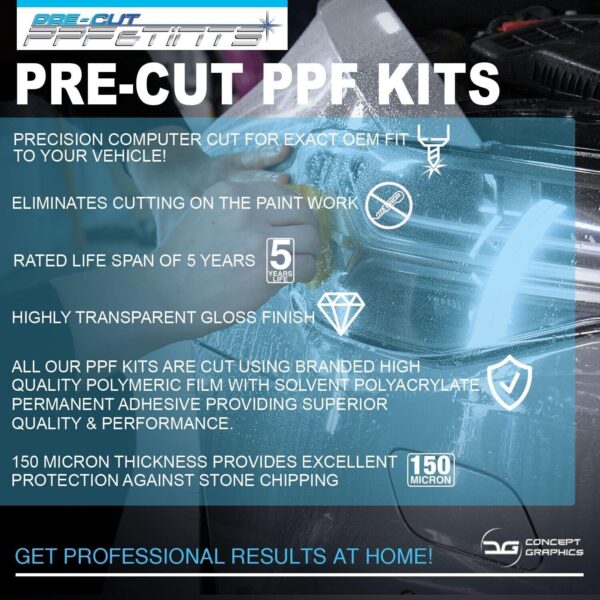 Front End Bonnet Bra Pre-cut PPF Paint protection film Kit for Abarth 595 12-17 - Image 4