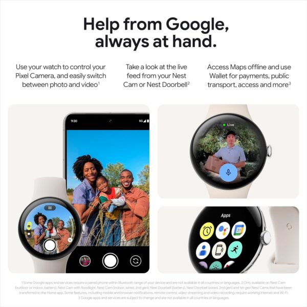 Google Pixel Watch 3 (41 mm) – Android smartwatch with heart rate tracking, advanced running from Fitbit, fitness insights, 24-hour battery – Matte Black Aluminium Case – Obsidian band – Wi-Fi - Image 9