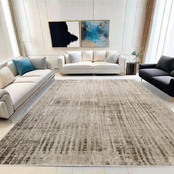 Tinyboy-hbq Area Rugs Abstract Rug Modern Soft Living Room Carpet Large Washable Shaggy Rugs for Living Room Bedroom Dining Room Indoor Home Decor Carpet (Abstract Beige Grey/Light Brown, 200×250 cm) - Image 3