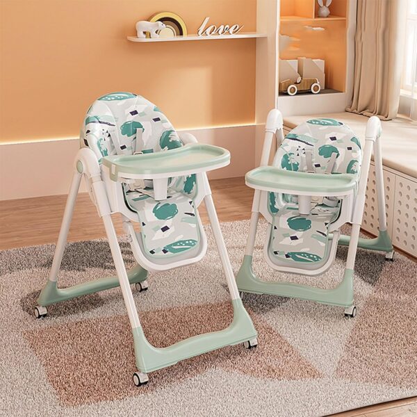 RONGSHEN Multifunctional Convertible Dining Chair Foldable High Chair Portable Removable Tray Seat Adjustable Height Backrest Angle - Image 5