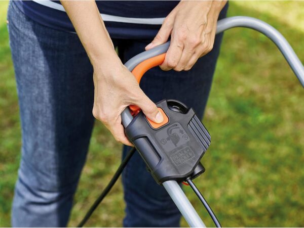 Black+Decker BEMW351GL2 Electric Lawnmower/Trimmer Kit (1,000 W, 32 cm Cutting Width, Triple Axial Cutting Height Adjustment, 35 L Grass Catcher Container, Includes 200 W Single-Handed Grass Trimmer) - Image 10