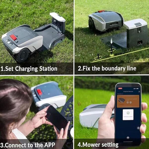 Automatic Robot Lawn Mower with GPS Navigation - Mows Up to 2/3 Acre, 29000 Sq.Ft, APP Control, Schedule, Anti-Theft, Self-Charging, Re-Cutting Capability - Image 6