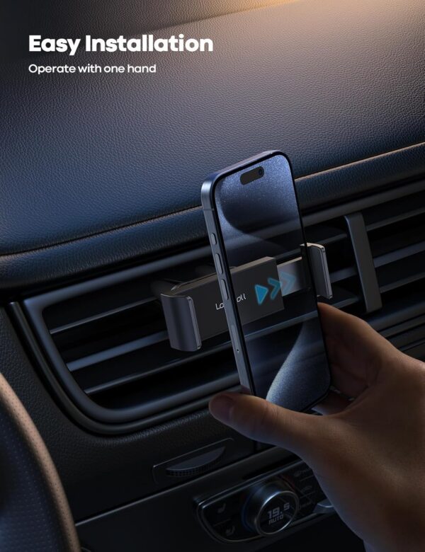 Lamicall Car Phone Holder, Universal Vent Mount - 360 Rotating Air Vent Cradle Stand for iPhone 16 15 14 Pro Max Plus, 13 12 Pro Max Mini, 11 Pro Xs XR X 8 7 6s, Samsung S21, Mobile Phones - Black - Image 3